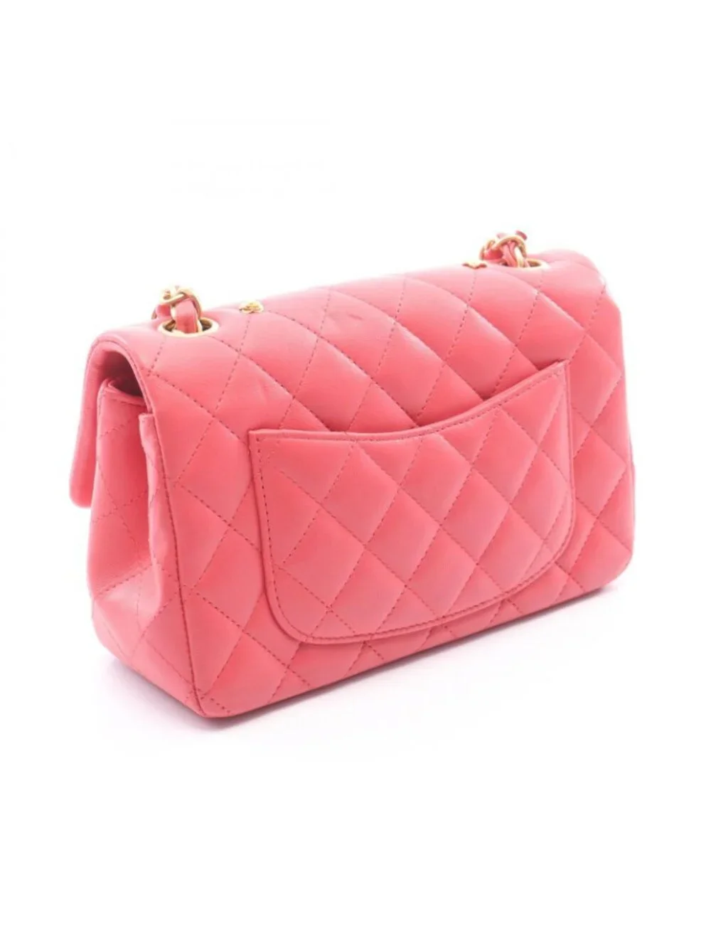 Chanel Shoulder Bag Mini Quilted 20 Icon Charm Pink Lambskin Mini Chain